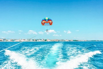 two people parasailing