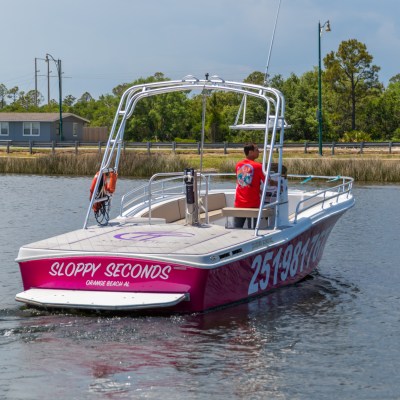 a small boat in a body of water