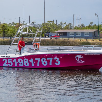 a small boat in a body of water