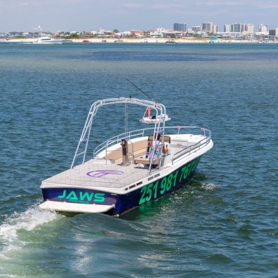 a small boat in a body of water