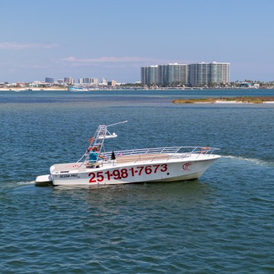 a boat traveling across a large body of water