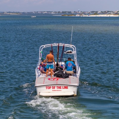 a small boat in a body of water