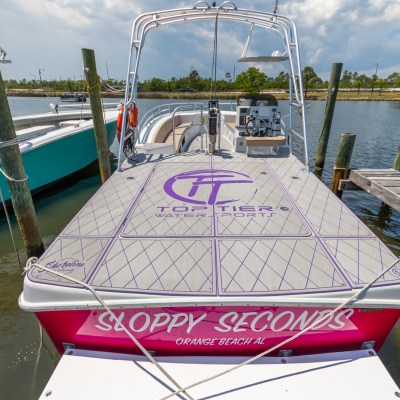 a small boat in a body of water