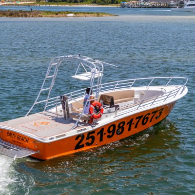 a small boat in a body of water